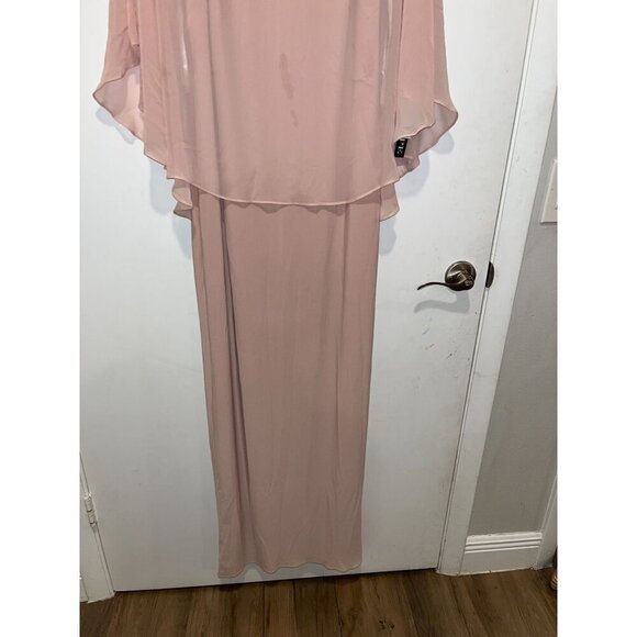 NWT XSCAPE Blush Pink Beaded Neckline Maxi Dress Women's Size 6 - Picture 6 of 11